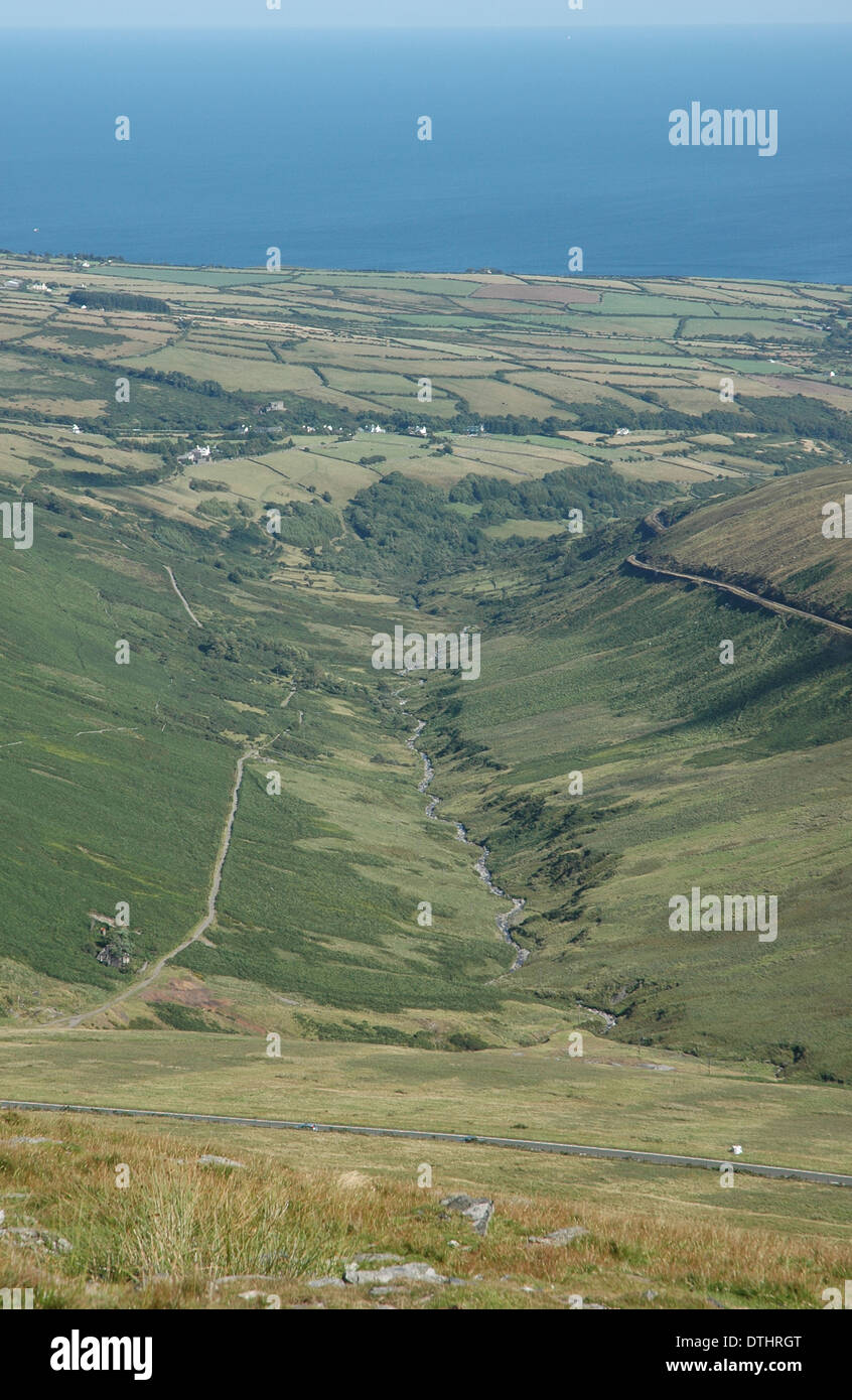 Vista da Snaefell, Isola di Man Foto Stock