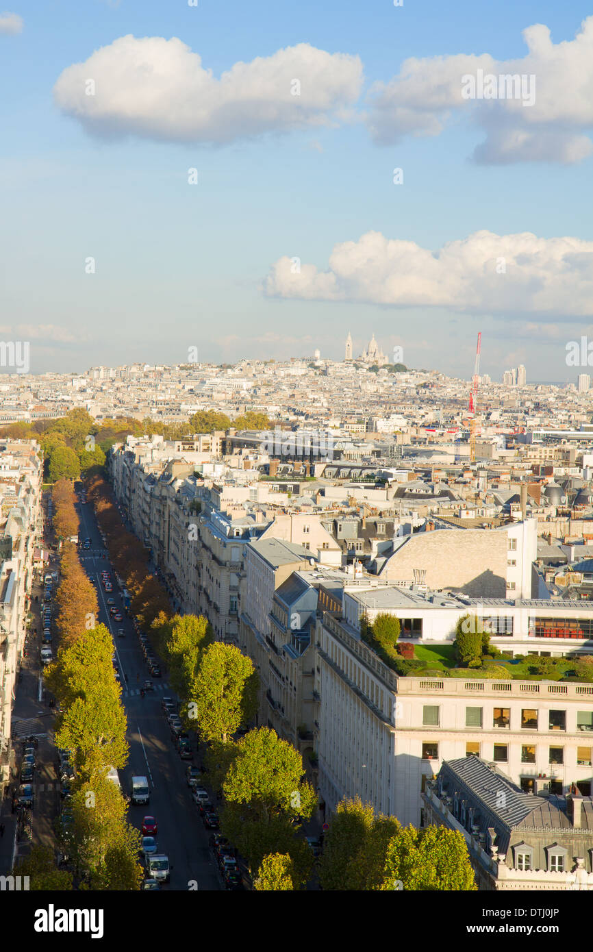 Av Hoche e Mont Matre hill, Parigi, Foto Stock