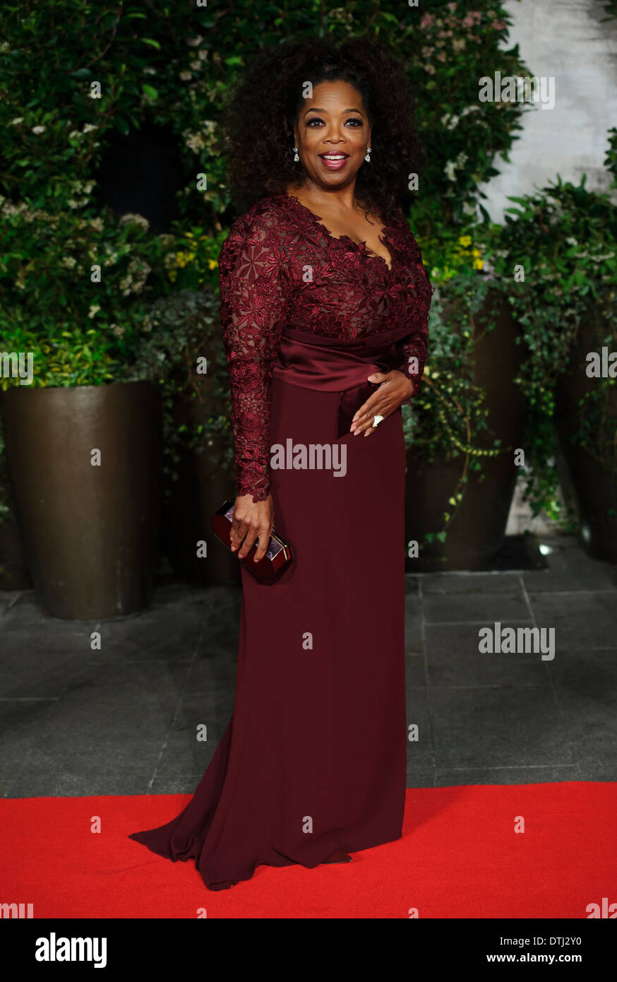 Oprah Winfrey arriva per il British Academy Film Awards 2014 dopo essere partito al Grosvenor Hotel. Foto Stock