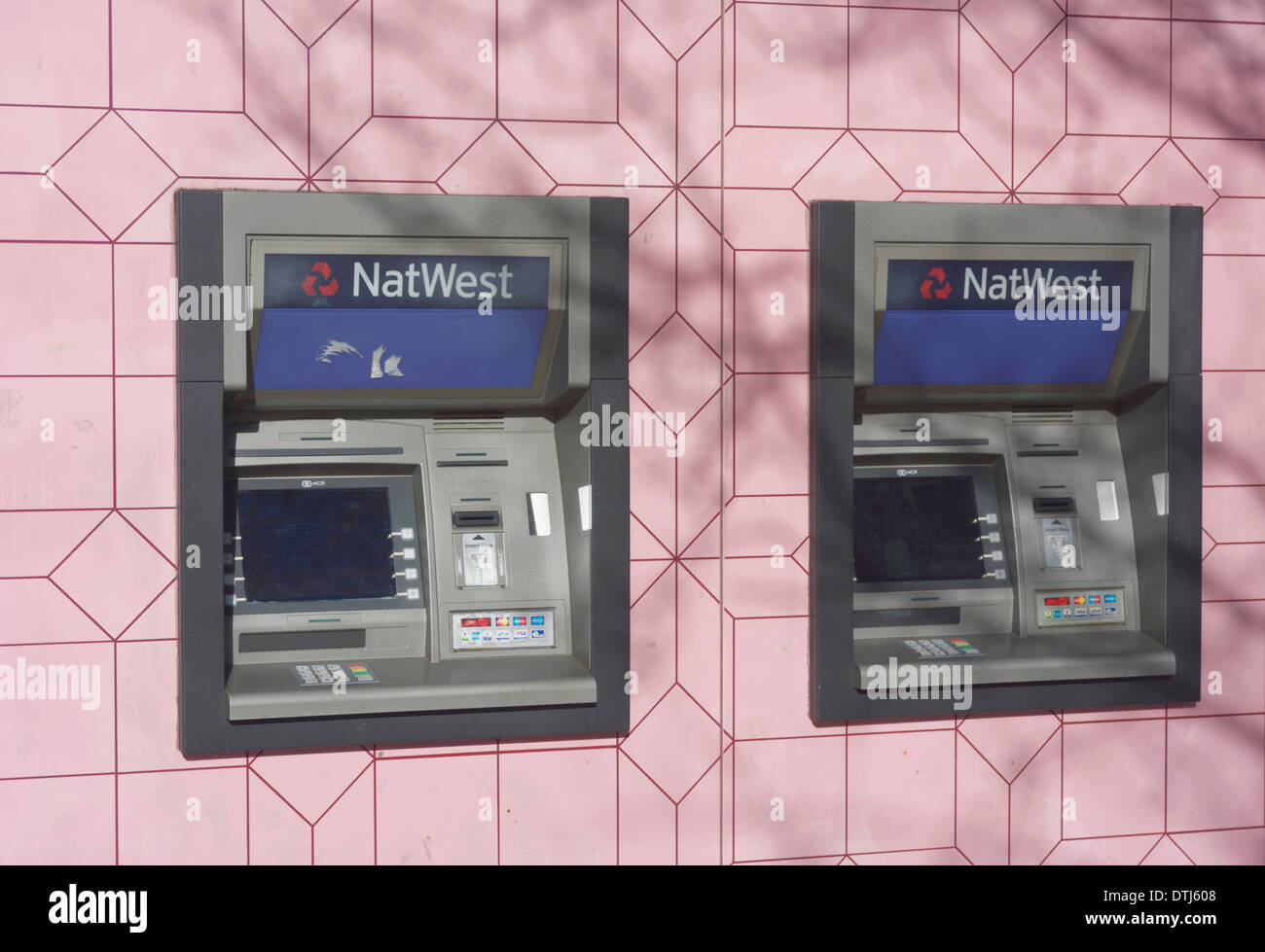 NatWest atm - bancomat in strada per lo shopping Foto Stock