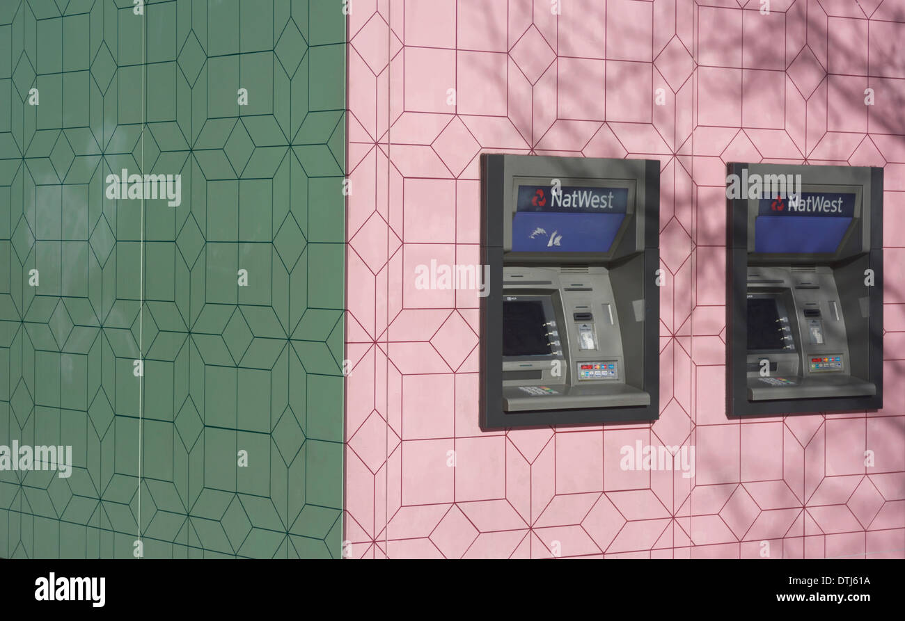 NatWest atm - bancomat in strada per lo shopping Foto Stock