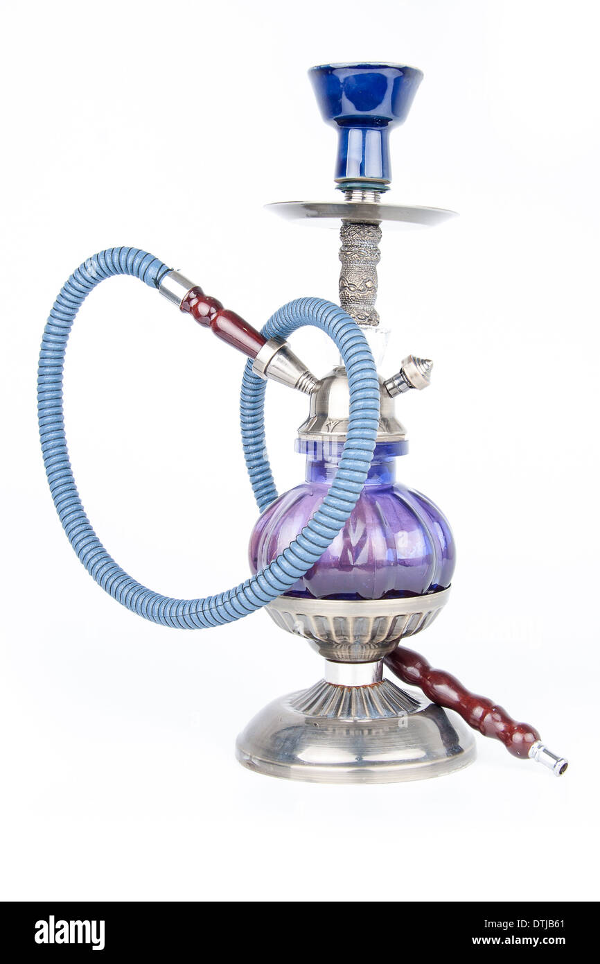 Hookah orientale isolati su sfondo bianco Foto Stock