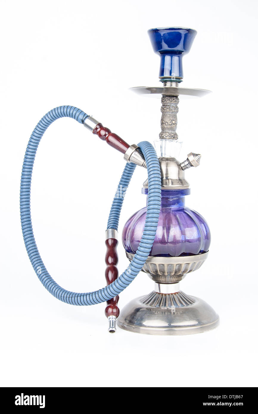 Hookah orientale isolati su sfondo bianco Foto Stock