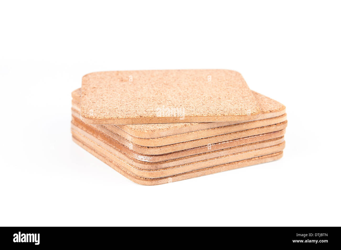 Coasters isolati su sfondo bianco Foto Stock