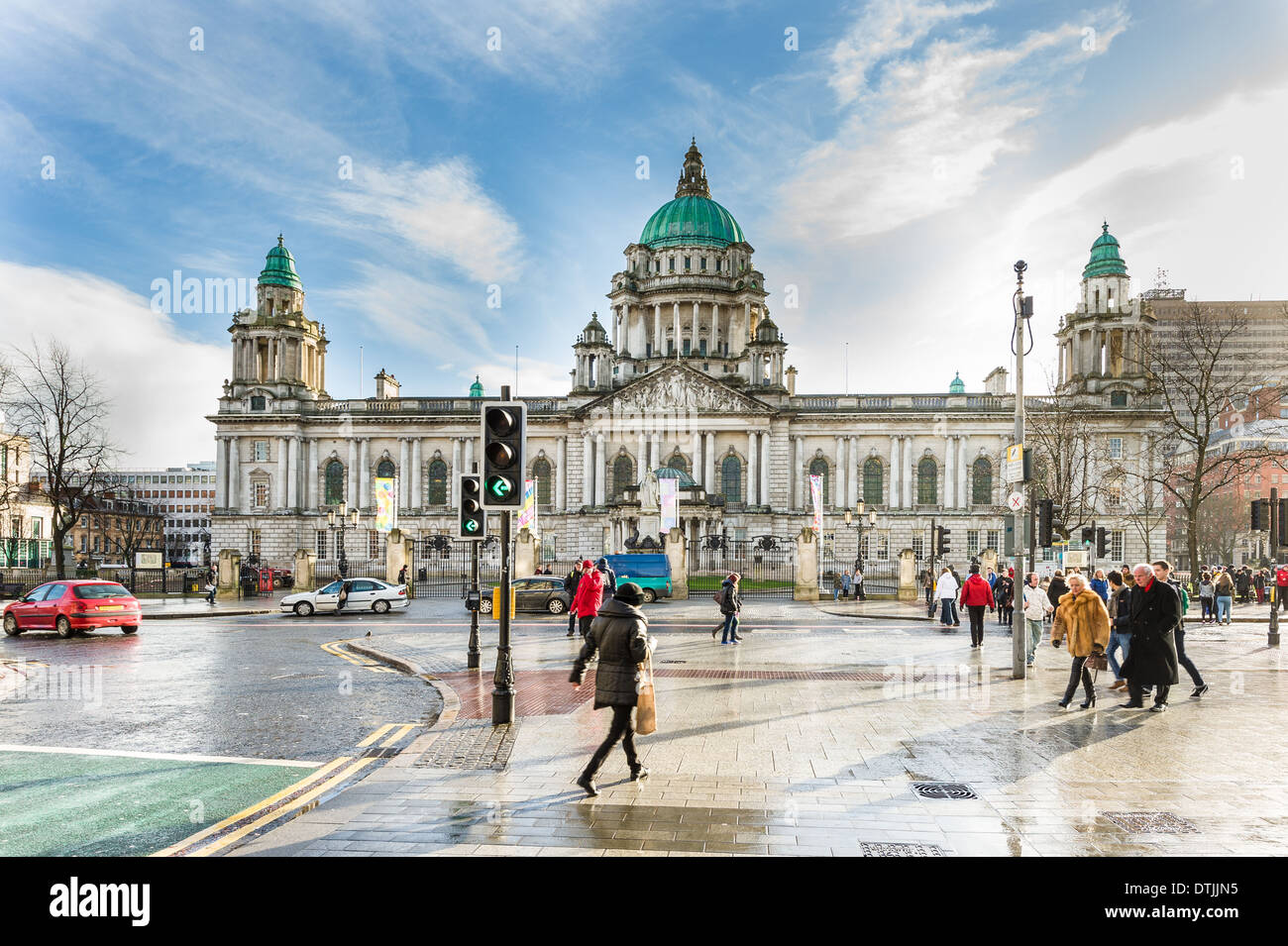 Municipio di Belfast è Belfast City Consiglio civico dell'edificio. Esso si trova in Donegall Square, nel cuore di Belfast City centr Foto Stock