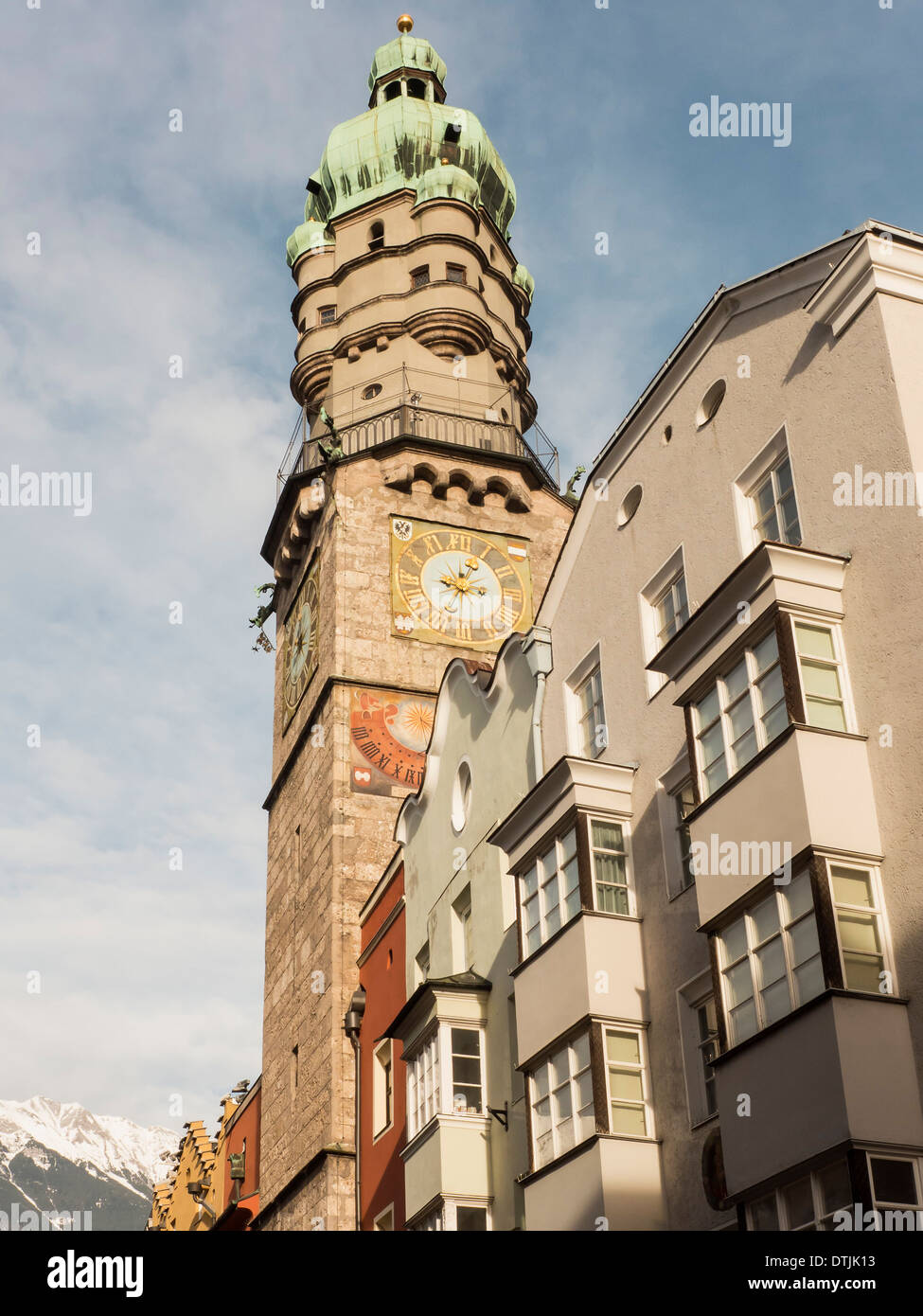 City-Tower in Herzog-Friedrich-st, Innsbruck, in Tirolo, Austria Foto Stock