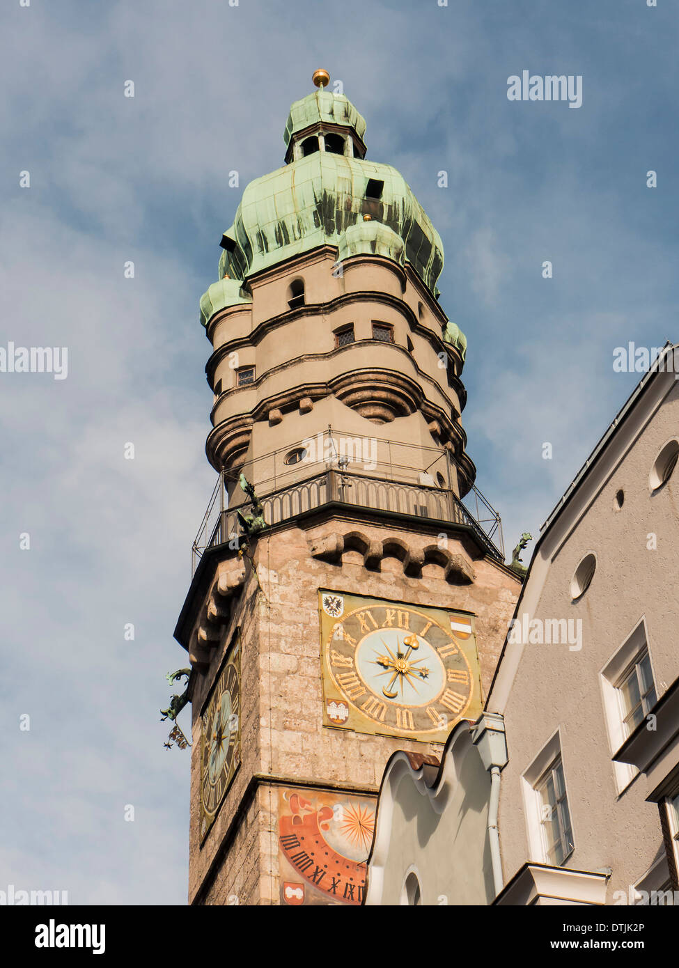 City-Tower in Herzog-Friedrich-st, Innsbruck, in Tirolo, Austria Foto Stock