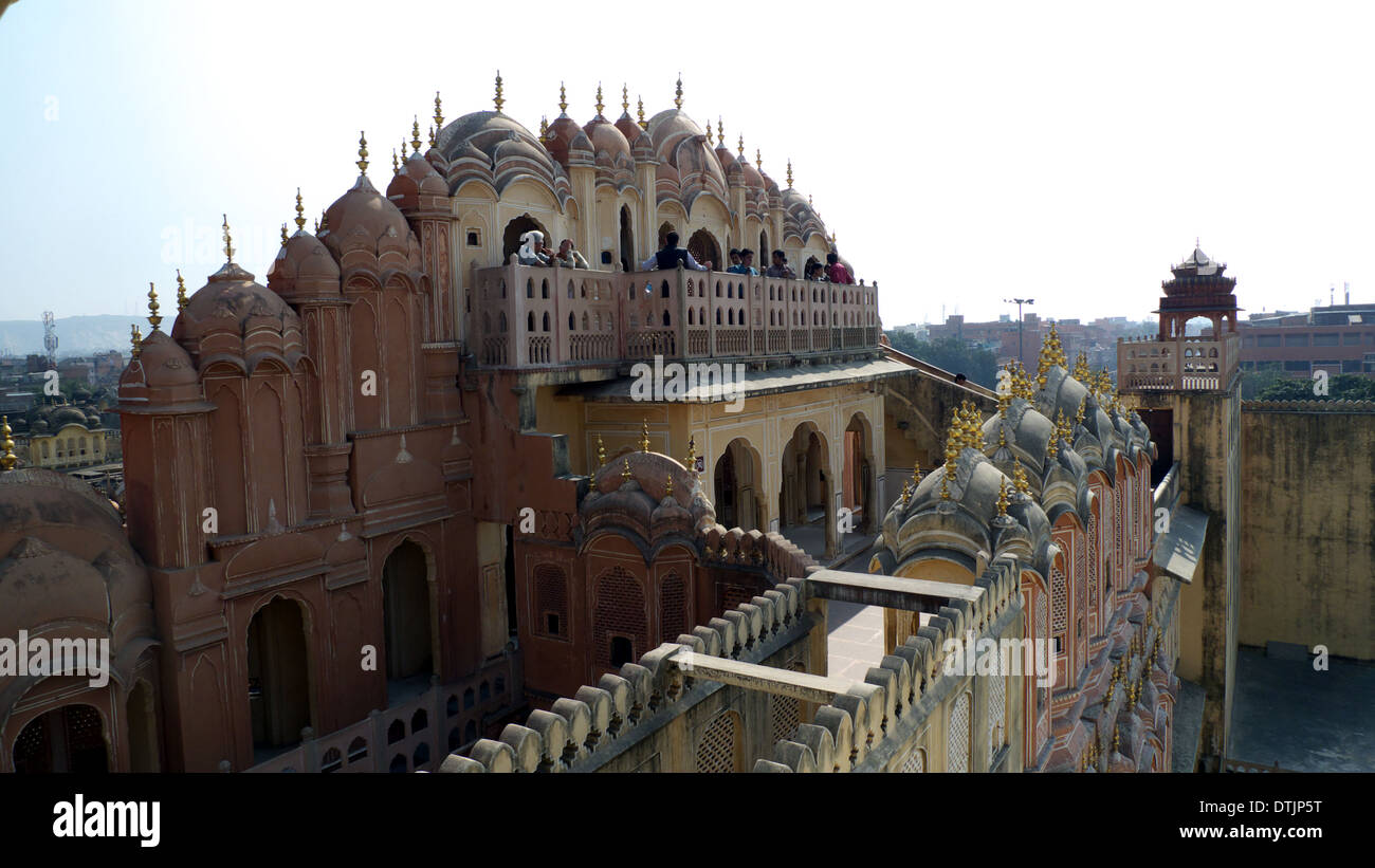 Vista posteriore (dall'interno) del Palazzo dei venti, Jaipur, Rajasthan, India Foto Stock