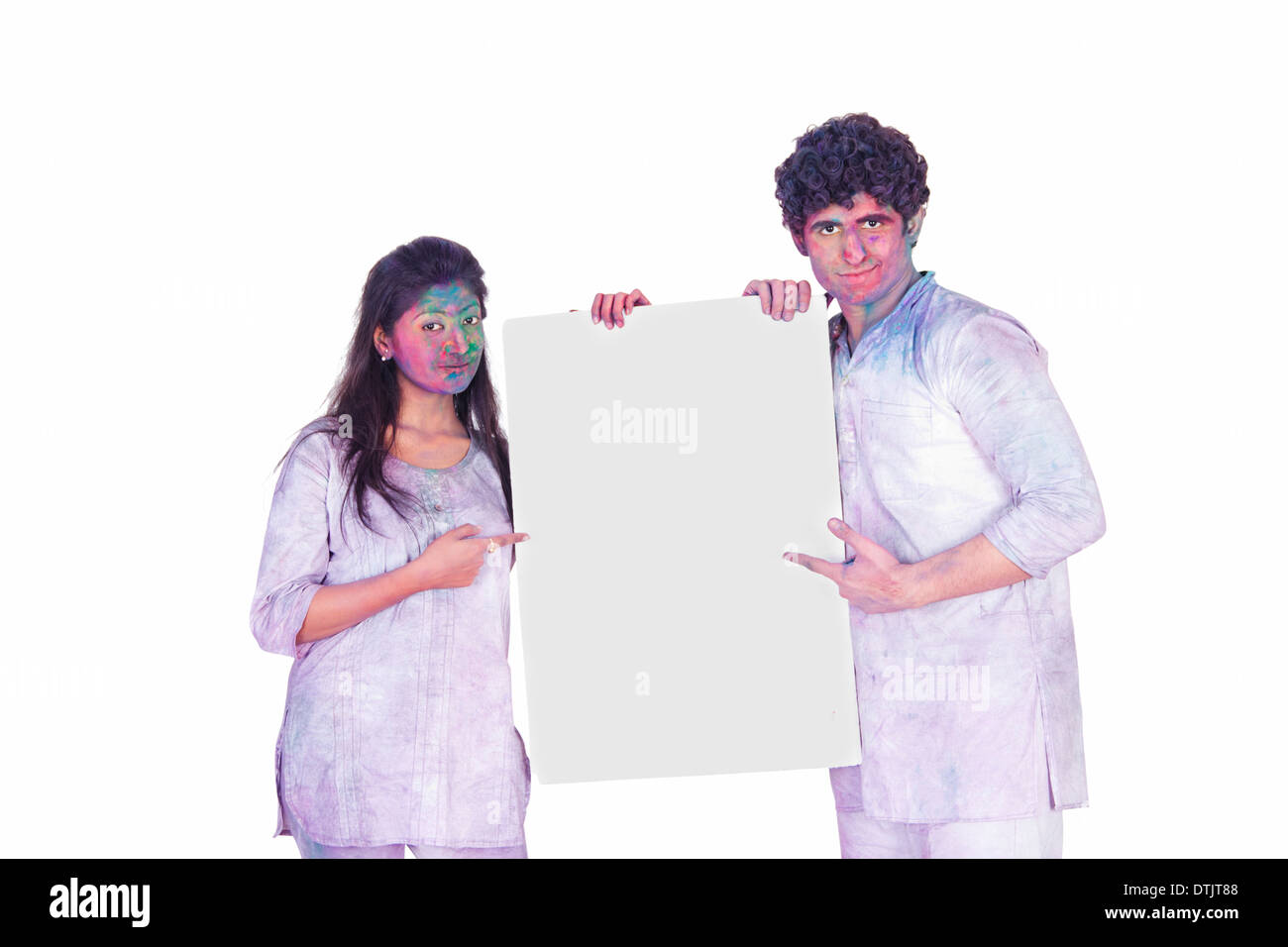 Giovane mostra scheda su holi Foto Stock