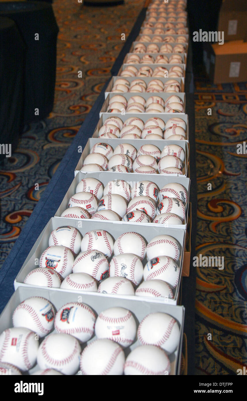 Baseballs pronto per essere firmato Foto Stock