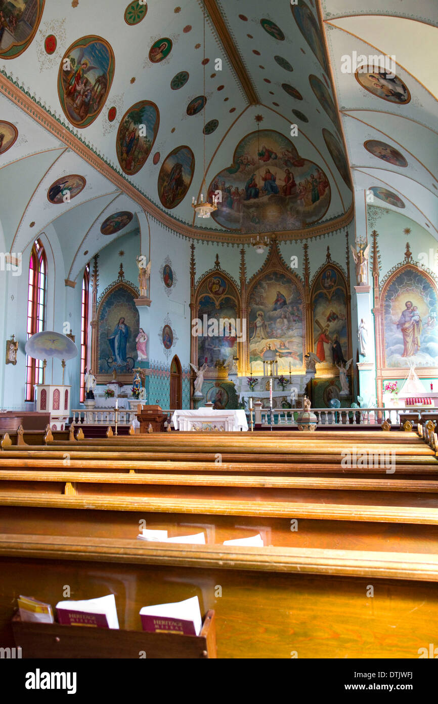Interno del Sant Ignazio missione situato in Sant Ignazio, Montana, USA. Foto Stock