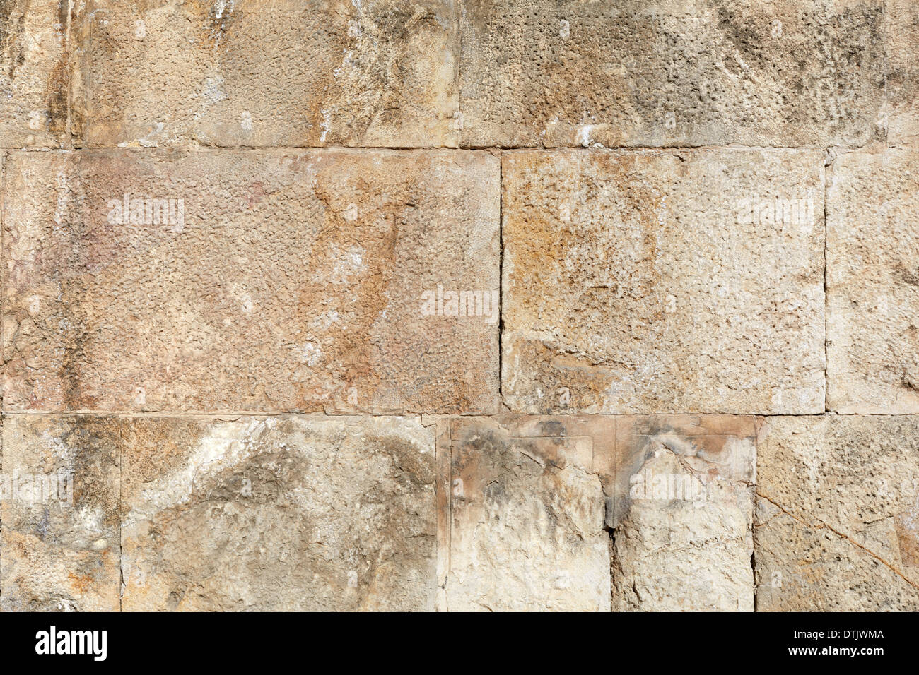 Antica pietra romana parete sfondo texture in Amman, Giordania Foto Stock