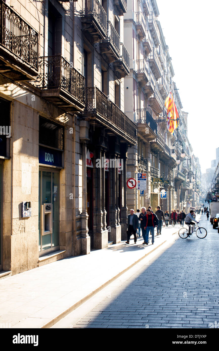 Il grande e città multiculturale di Barcellona Foto Stock