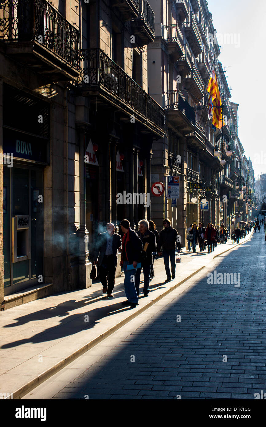 Il grande e città multiculturale di Barcellona Foto Stock