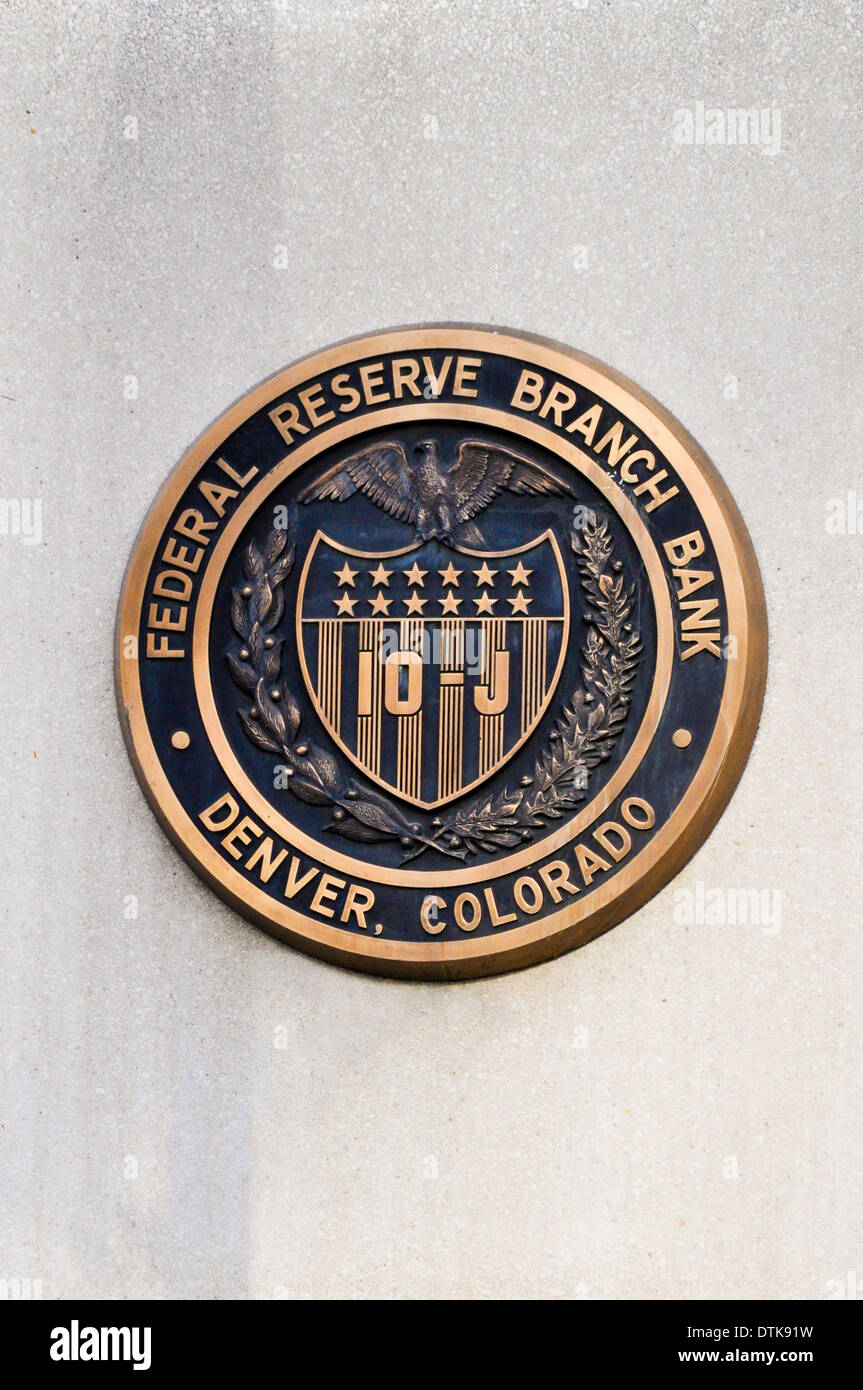 Federal Reserve Branch Bank Sign Foto Stock