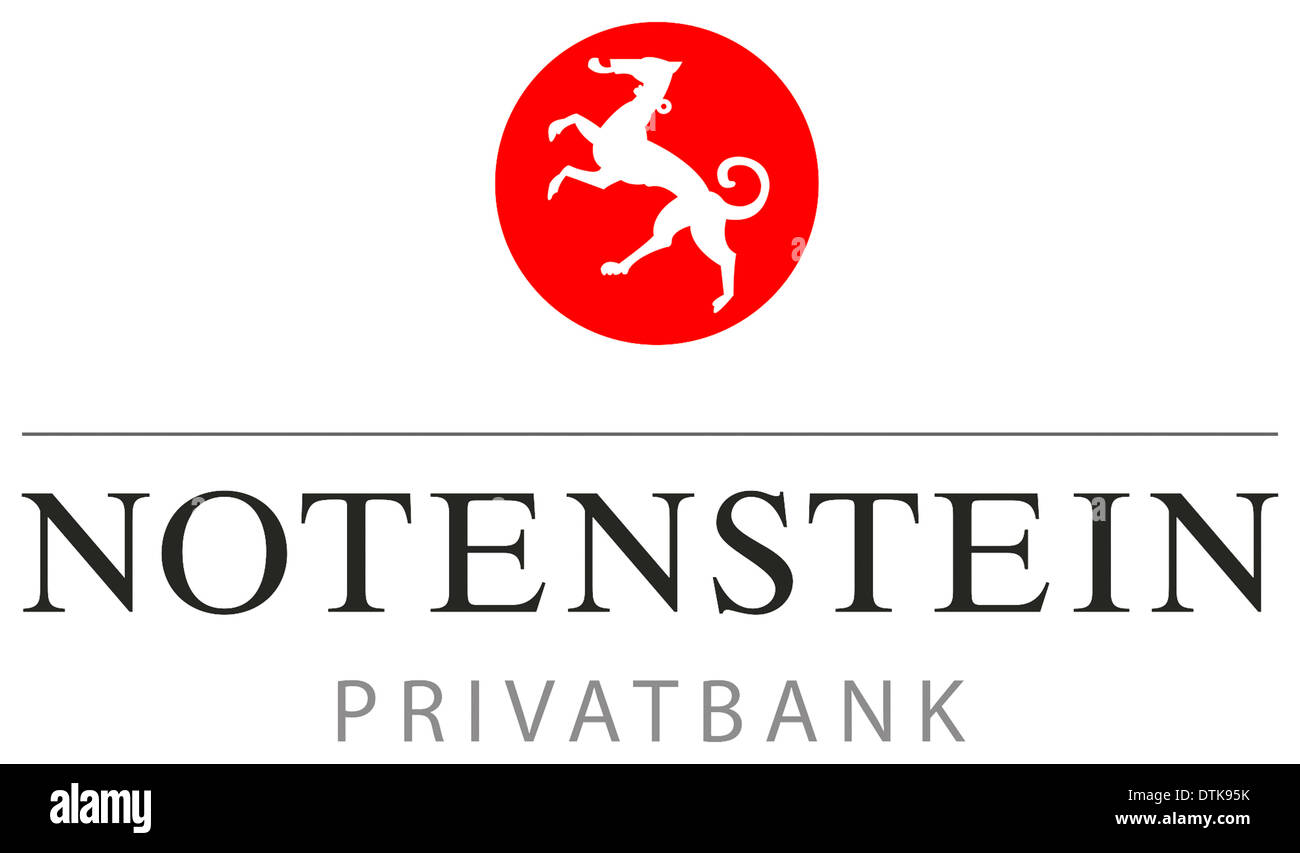 Logo della Swiss Notenstein Privatbank AG con sede a San Gallo. Foto Stock