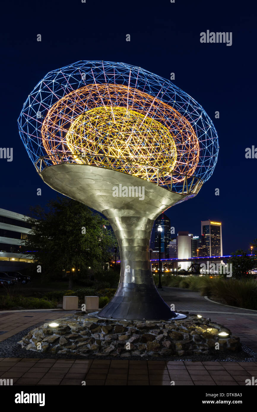 Tillie Fowler Memorial al crepuscolo, Northbank Riverwalk, Jacksonville, Florida Foto Stock