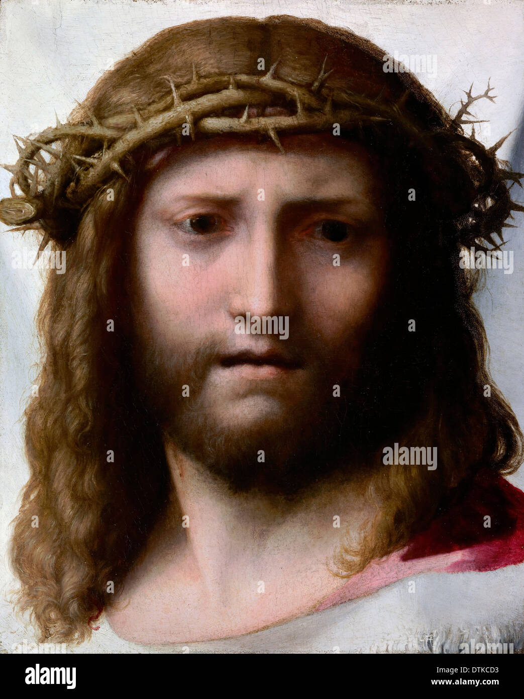 Correggio (Antonio Allegri), testa di Cristo 1525-1530 Olio su pannello. Il J. Paul Getty Museum. Foto Stock