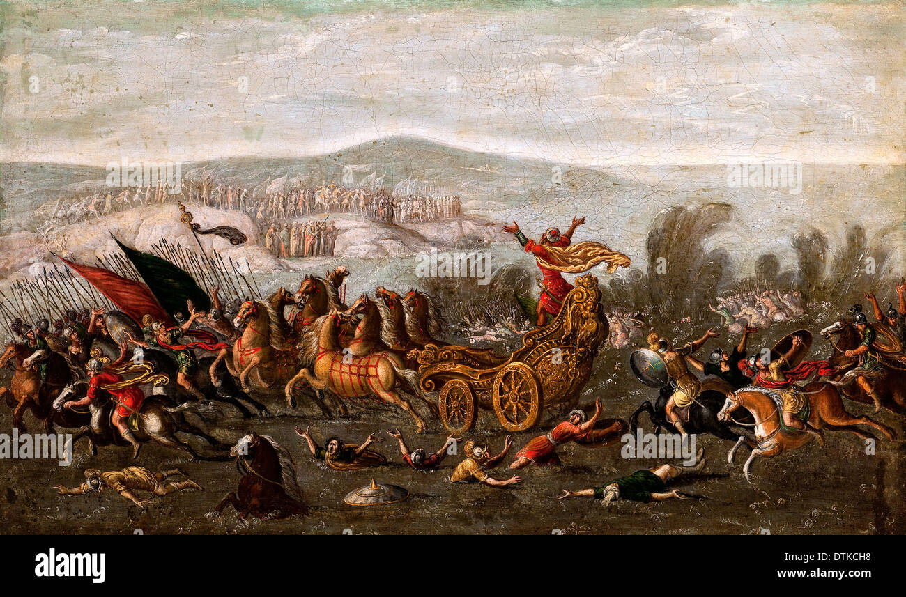 Cerchio di Juan de la Corte, gli Israeliti attraversando il Mar Rosso 1630-1660 Olio su tela. Fundación Banco Santander, Madrid, Spai Foto Stock