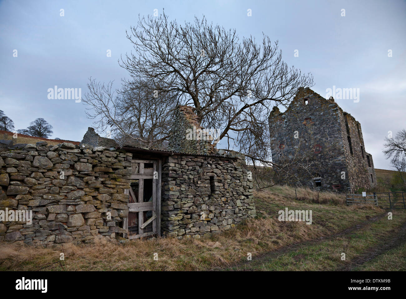 Edifici in rovina in Scottish Borders, vicino Galashiels Foto Stock