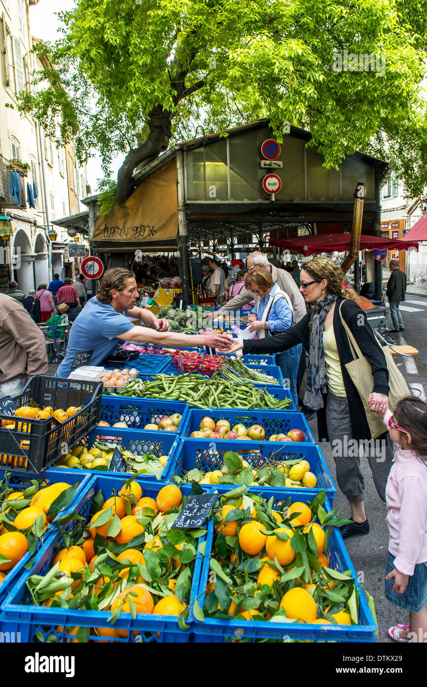 L'Europa, Francia, Alpes-Maritimes, Antibes. Mercato Provenzale. La frutta e la verdura. Foto Stock