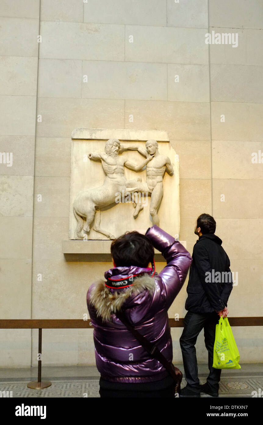 Marmi di Elgin/greca reperti romani presso il British Museum di Londra, Inghilterra Foto Stock