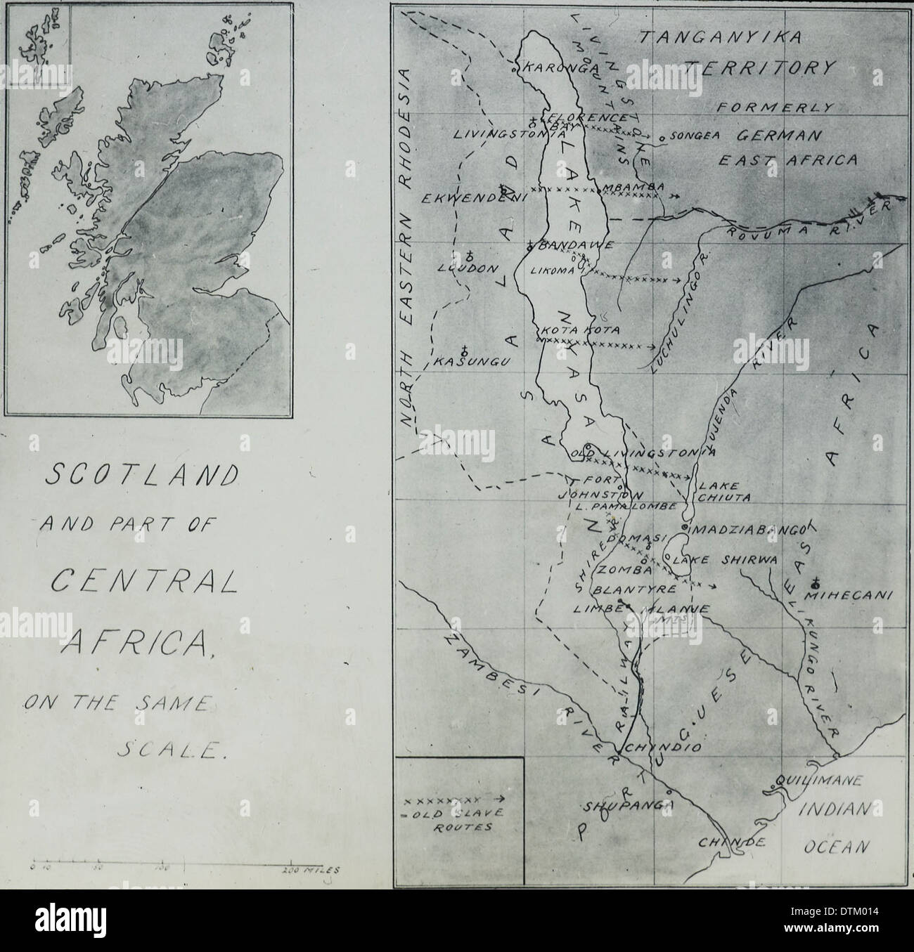 La Scozia e parte dell Africa centrale sulla stessa scala, ca. 1914-1924 (IMP-CSWC Foto Stock