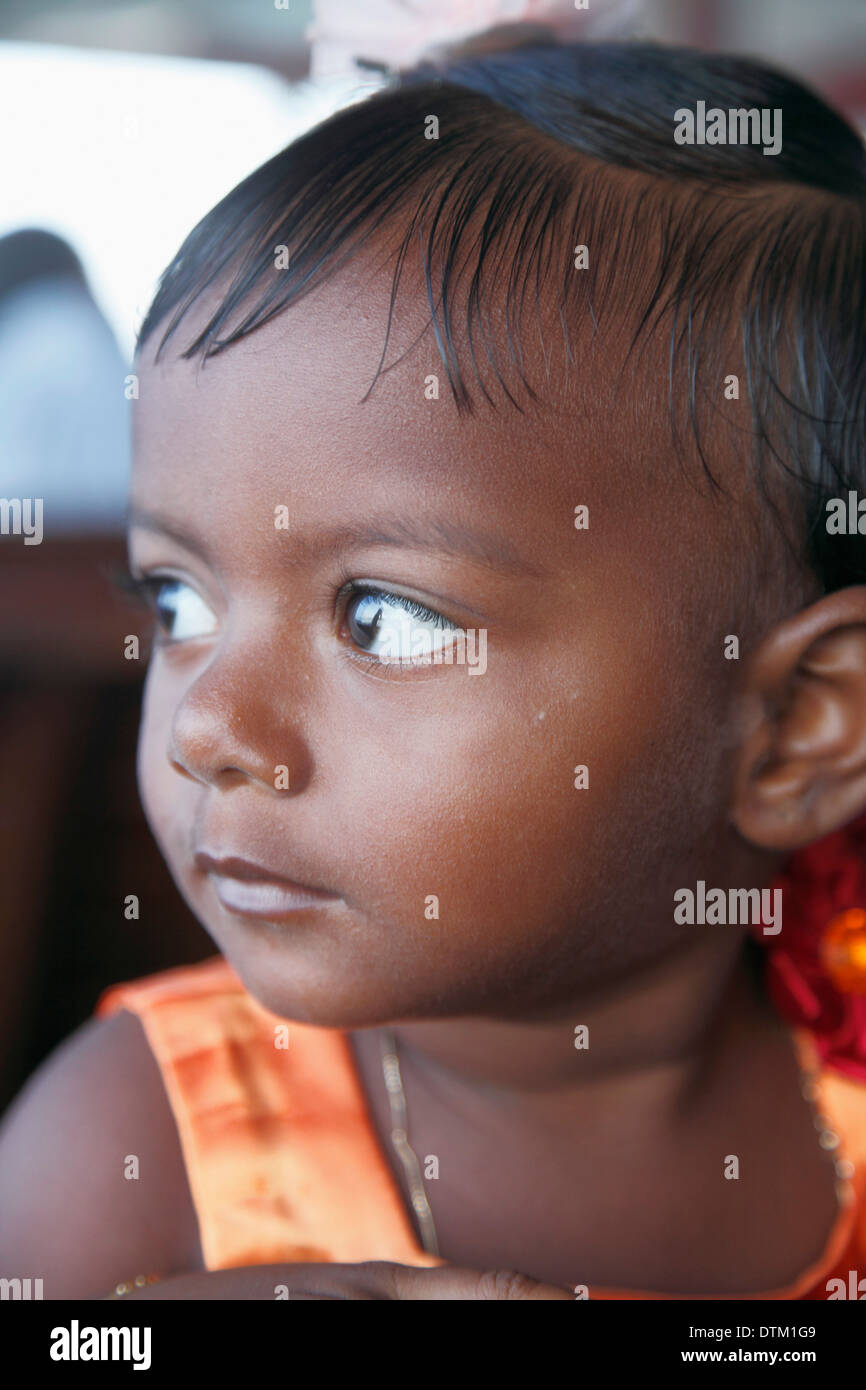Maldive, maschio, bambina, ritratto, Foto Stock