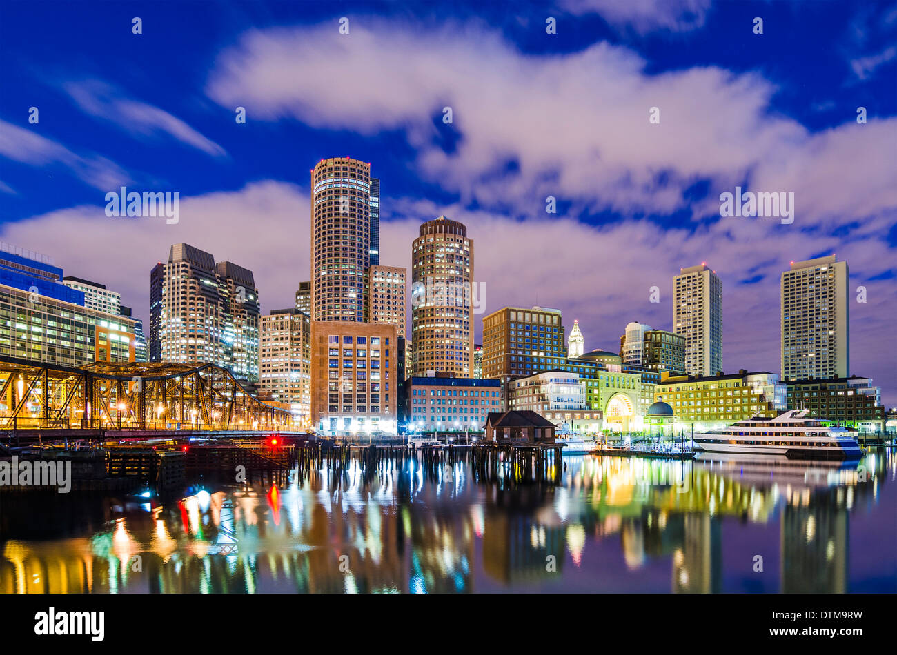 Boston, Massachusetts downtown skyline della citta'. Foto Stock
