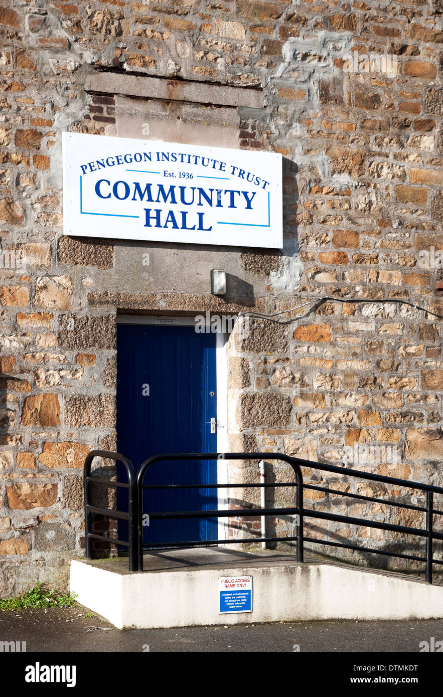 Una comunità hall in camborne cornwall, Regno Unito Foto Stock