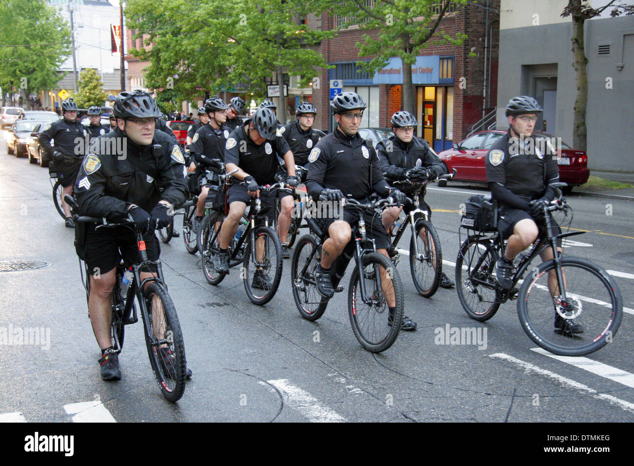 Seattle del Dipartimento di Polizia di poliziotti del ciclo. Foto Stock