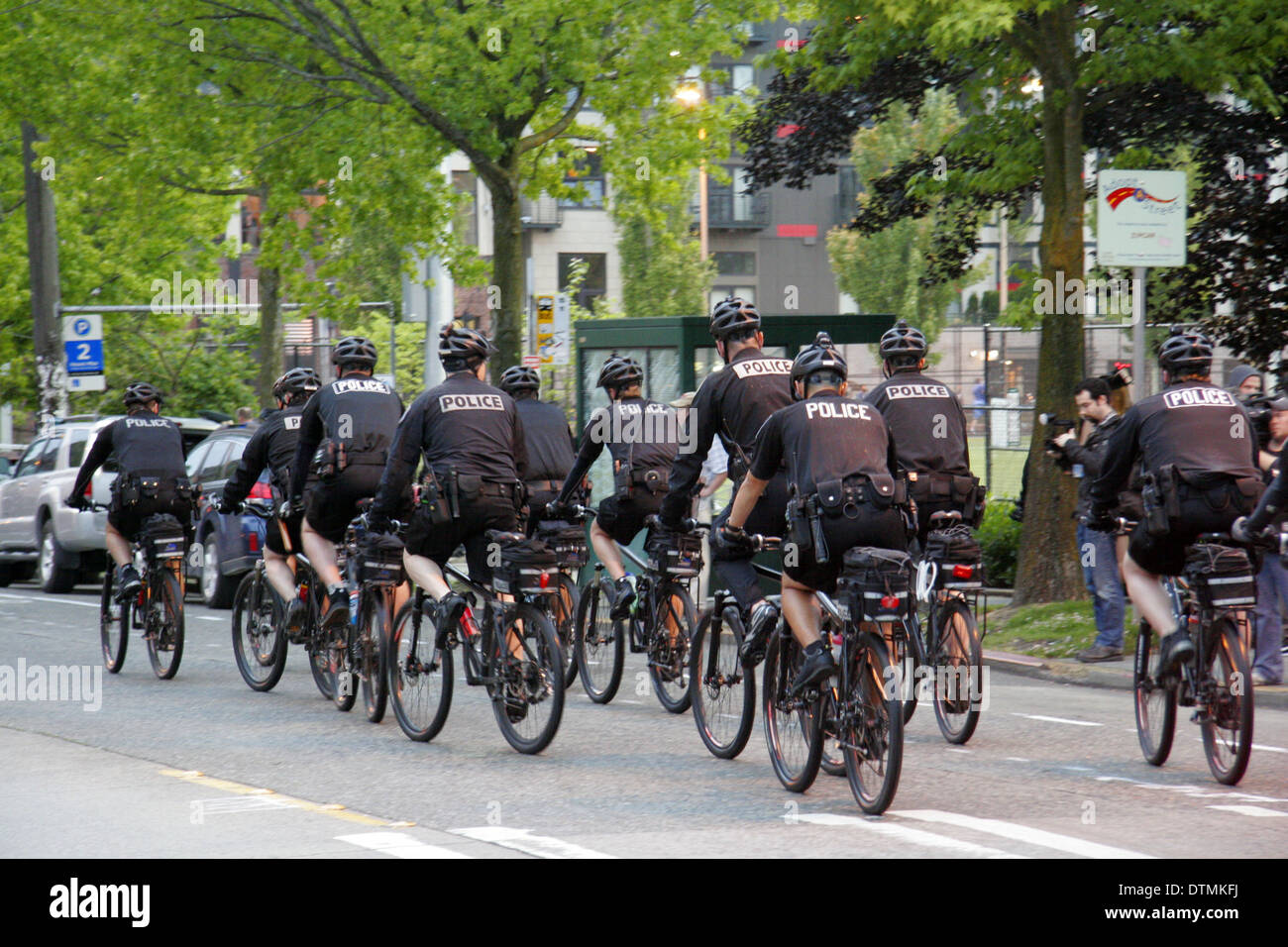 Seattle del Dipartimento di Polizia di poliziotti del ciclo. Foto Stock