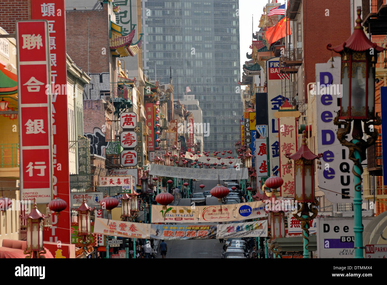 Street a Chinatown di San Francisco, California. Foto Stock