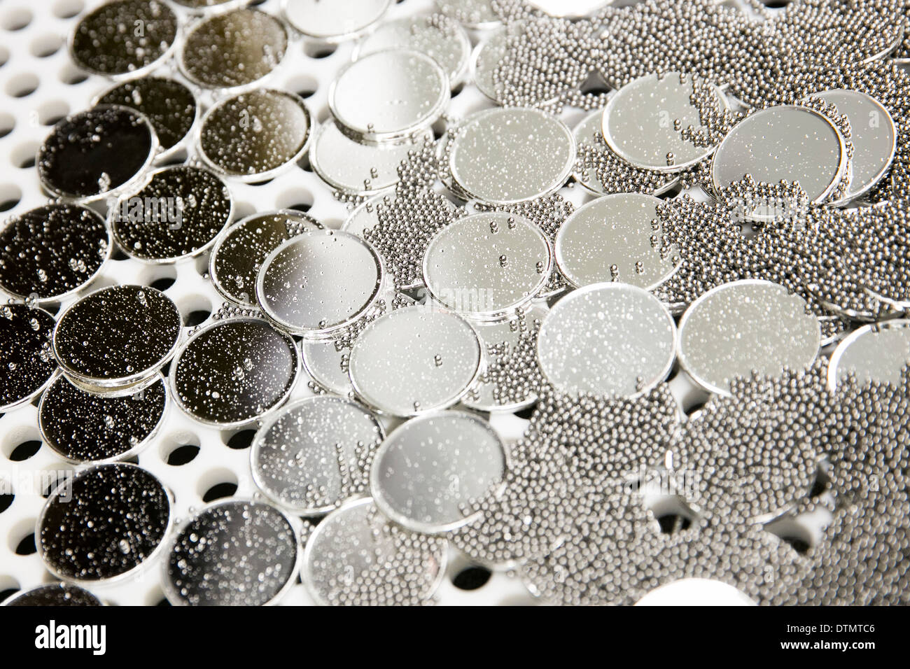 1 once di argento lingotti di Aquila e prova la produzione di monete a West Point Mint. Moneta di sbozzati. Foto Stock