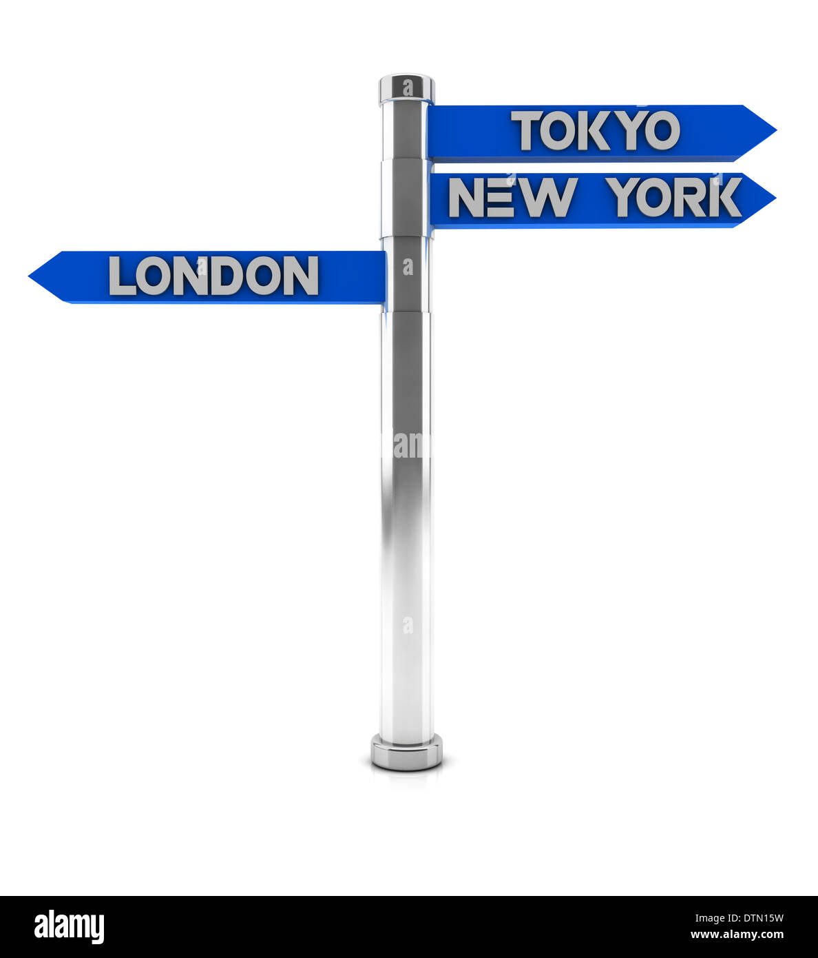 Indirizzo postale Tokyo, New York e Londra in 3D Foto Stock