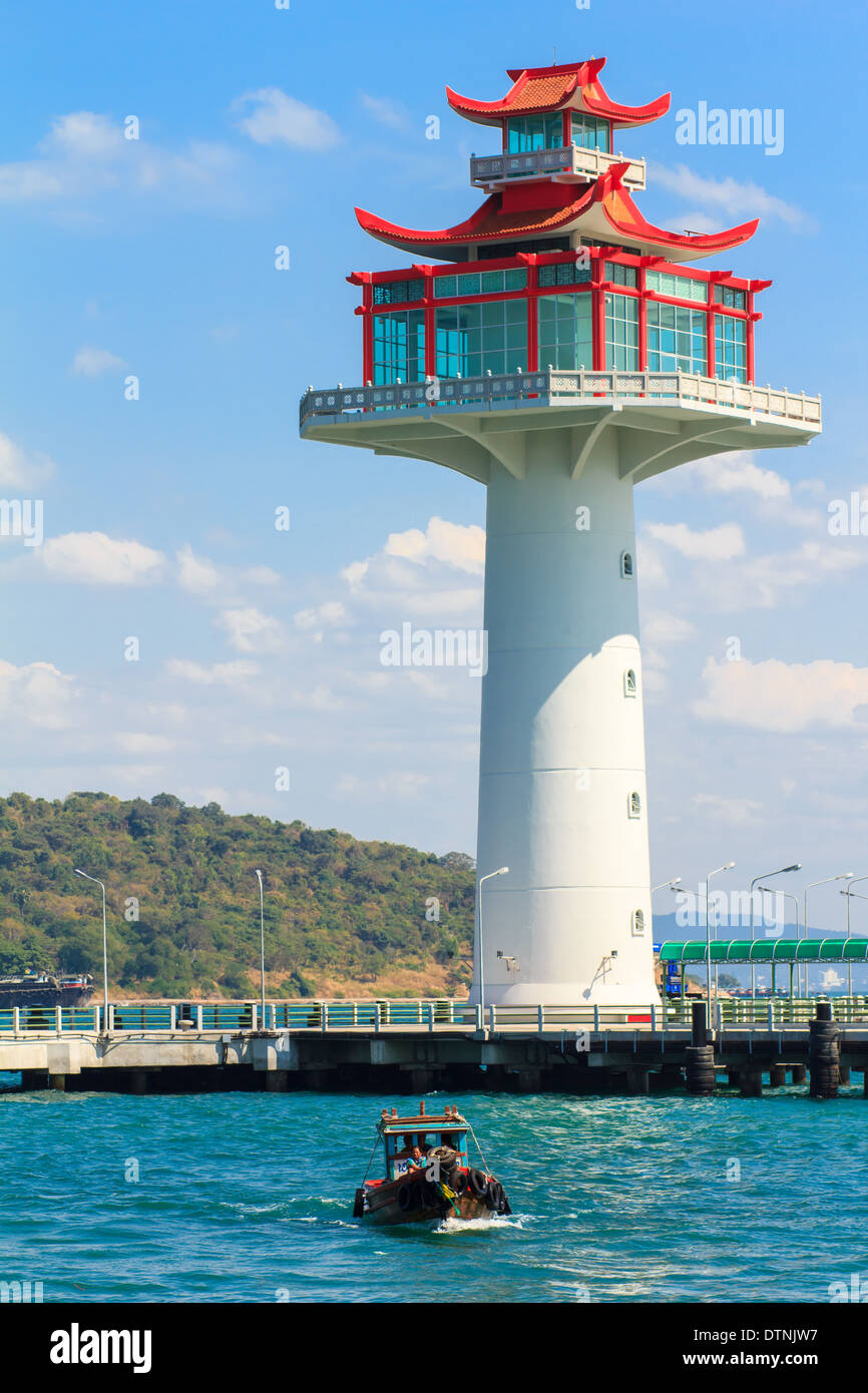 Cinese rosso faro Si-Chang isola, Thailandia Foto Stock