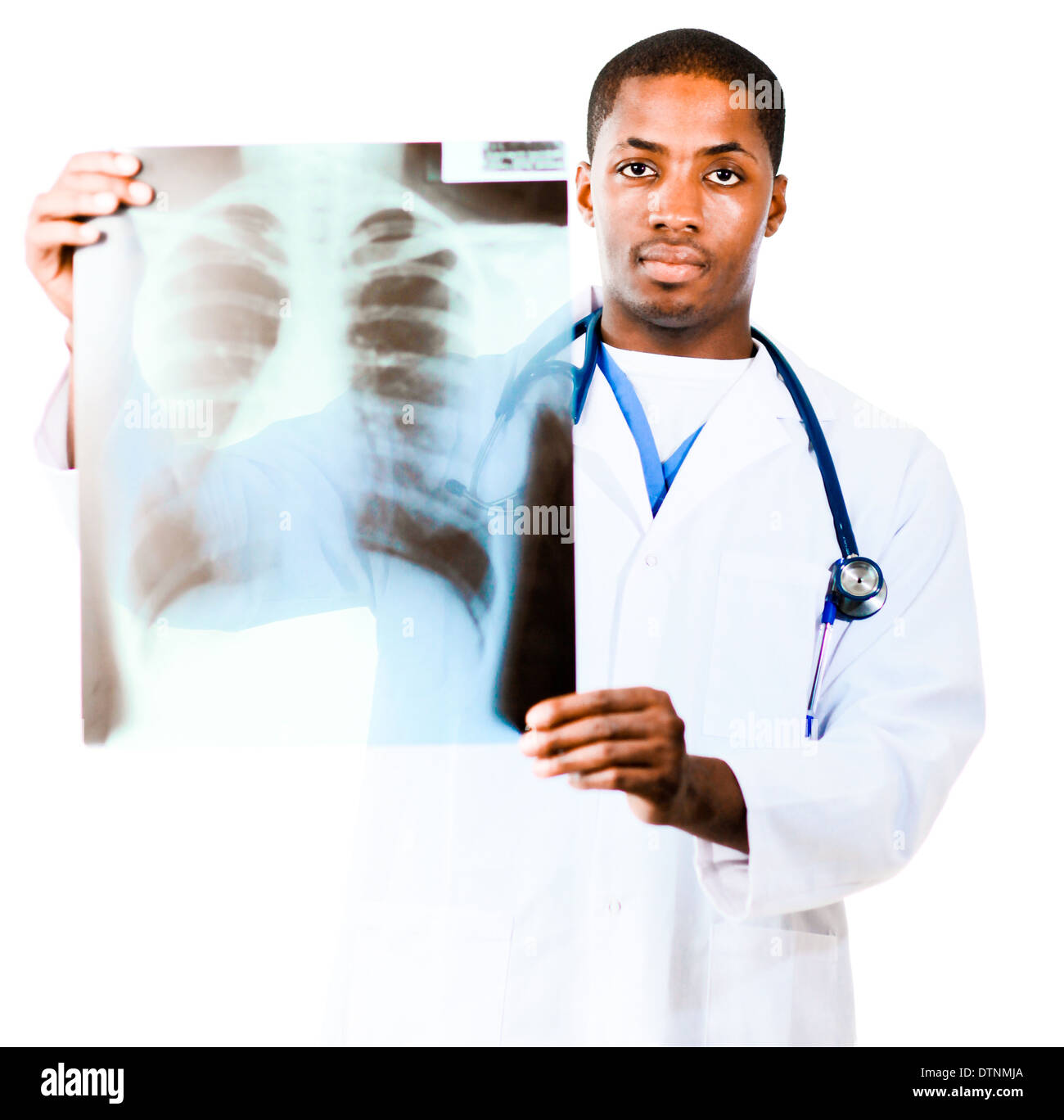 Medico guardando un x-ray Foto Stock