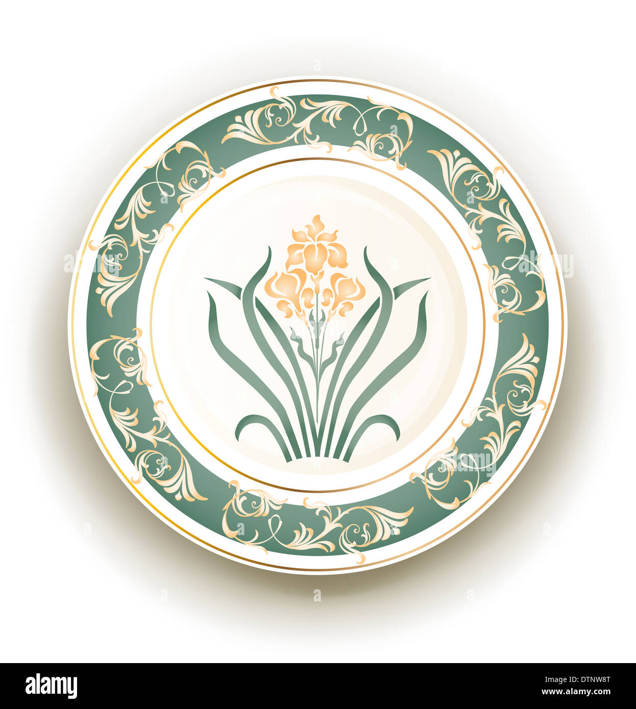 Piastra con design in stile liberty Foto Stock