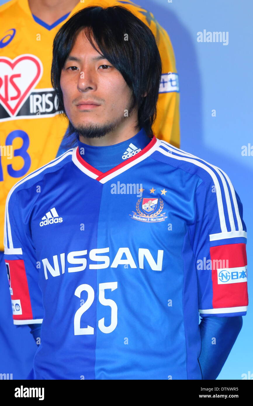 Grand Prince Hotel Shin-Takanawa, Tokyo, Giappone. Il 21 febbraio, 2014. Jungo Fujimoto (F Marinos), 21 febbraio 2014 - Calcio /Soccer : 2014 J.LEAGUE kick off conferenza al Grand Prince Hotel Shin-Takanawa, Tokyo, Giappone. © AFLO SPORT/Alamy Live News Foto Stock