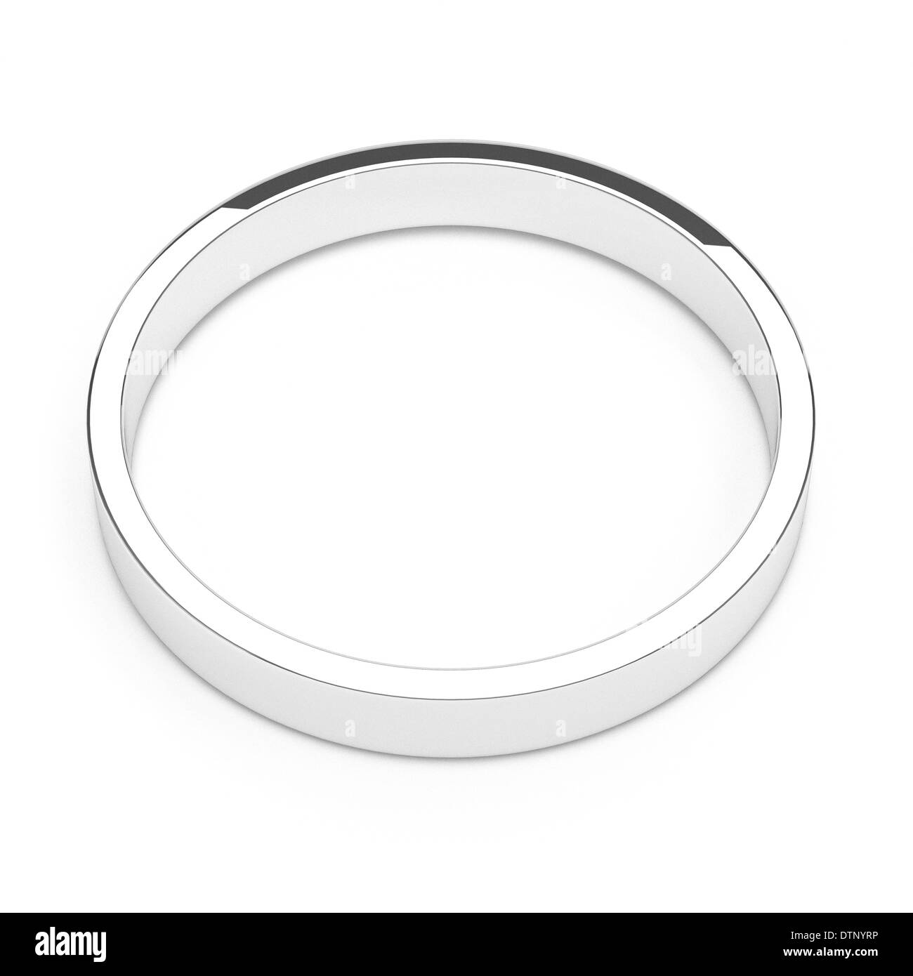 Argento isolato o anello di platino Foto Stock