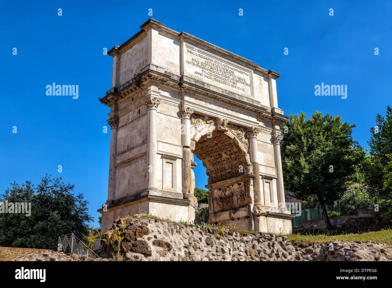 Arco Trionfale di Tito del Foro Romano Foto Stock