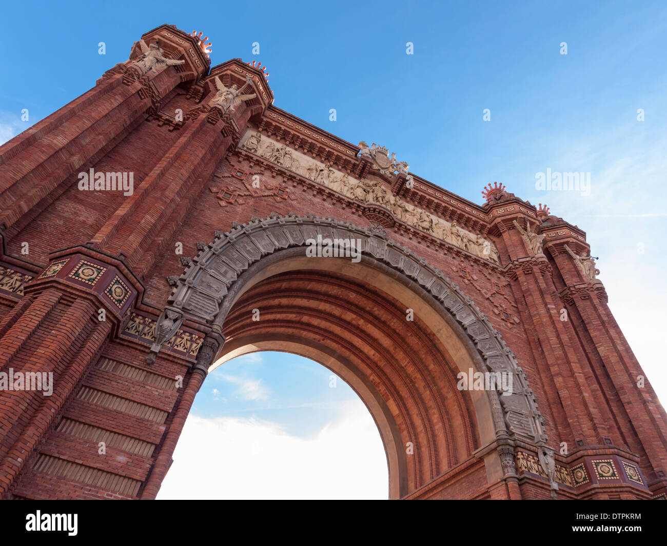 Monumento 'Arc de Triompf' a Barcellona, Spagna, costruito 1888 da Josep Vilaseca i Casanovas. Foto Stock