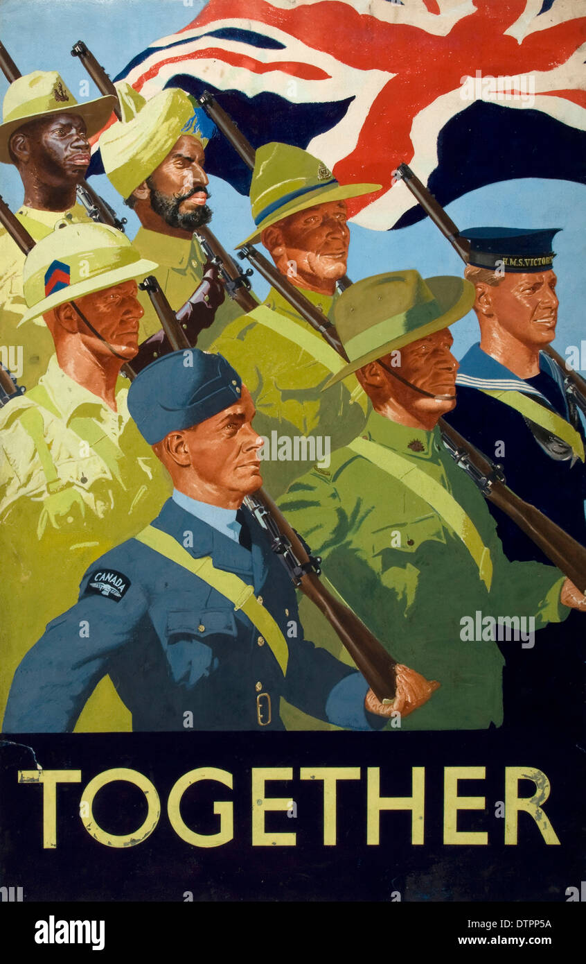 British Empire soldati propaganda poster WW2 Foto Stock