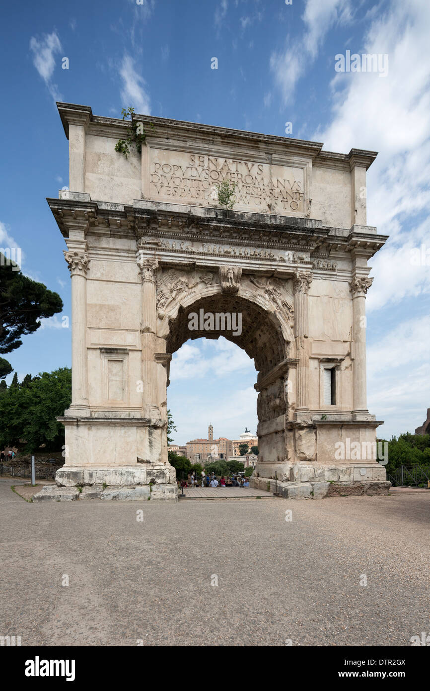 L'Arco di Tito, Foro Romano, Roma, Italia Foto Stock
