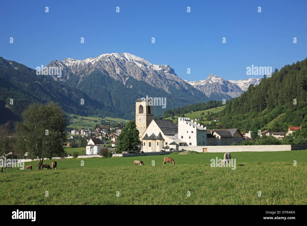 Convento benedettino di San Giovanni a Müstair, Svizzera Canton Grigioni, Müstair Valley Foto Stock