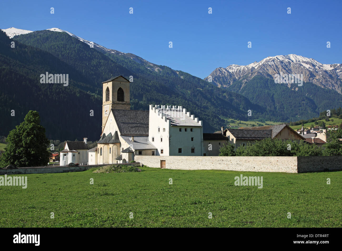 Convento benedettino di San Giovanni a Müstair, Svizzera Canton Grigioni, Müstair Valley Foto Stock