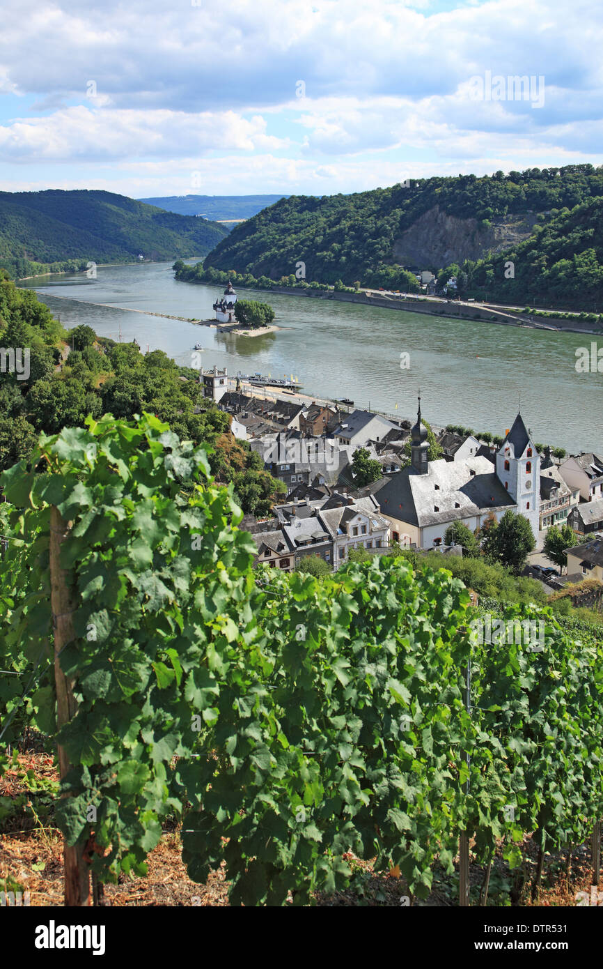 In Germania, in Renania Palatinato, Valle del Reno, Kaub, castello Pfalzgrafenstein, patrimonio mondiale dell UNESCO Foto Stock