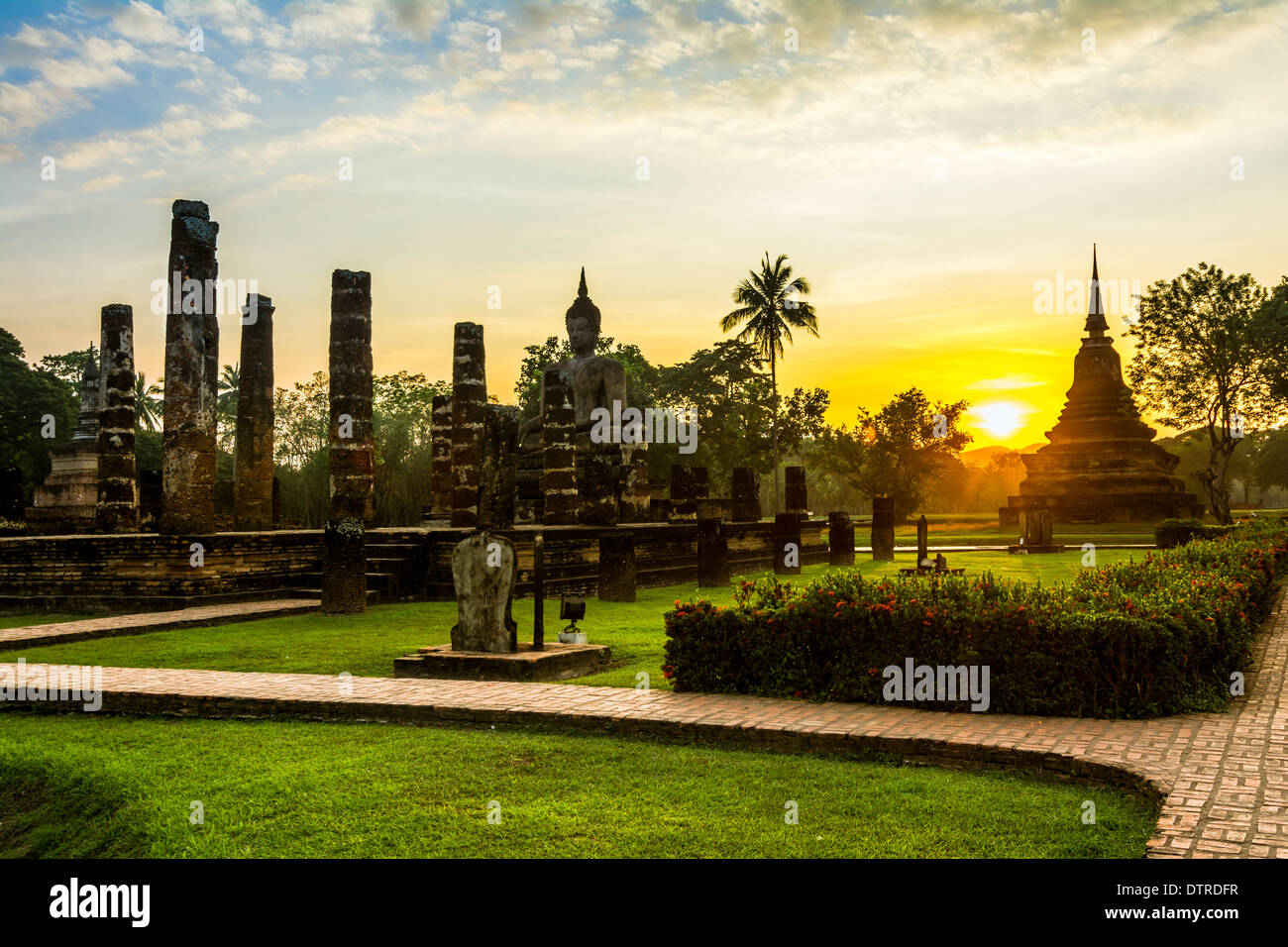 Wat Mahathat, Sukhothai Historical Park Foto Stock