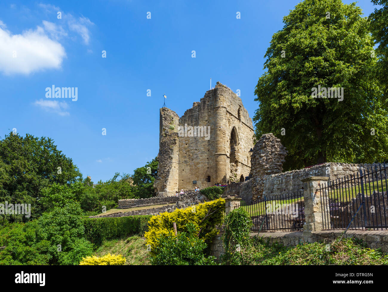 Le rovine di Knaresborough Castle, Knaresborough, North Yorkshire, Inghilterra, Regno Unito Foto Stock