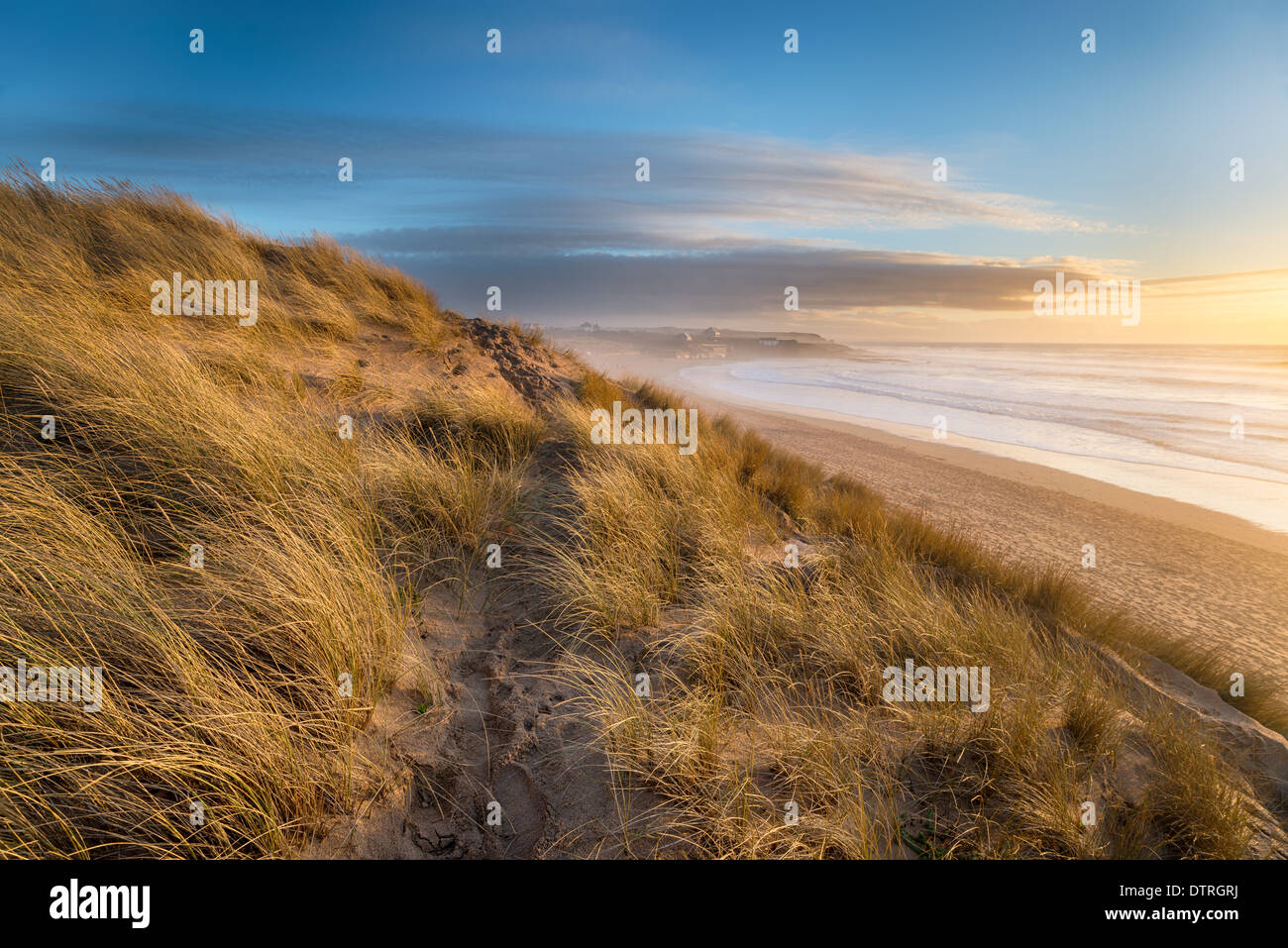 Constantine Bay sulla costa atlantica della Cornovaglia Foto Stock